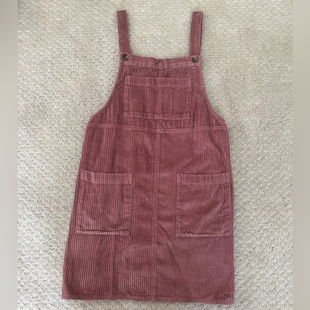 Rose Corduroy Overall Dress